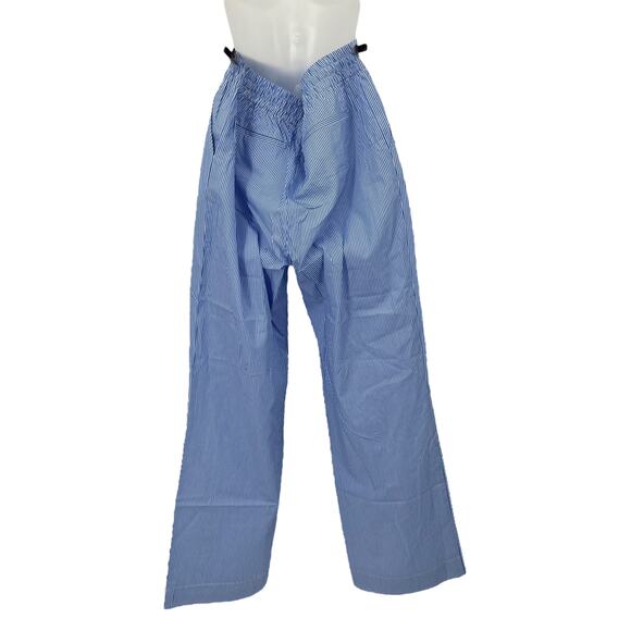 THAKOON Striped Straight Leg Trouser Blue White Drawstring High Waist Size 8 NEW - Picture 6 of 12